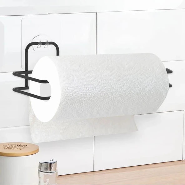 BUFFER® Kendiliğinden Yapışkanlı Krom Paslanmaz Metal Havlu Kağıtlık Aparatı - Resim 2