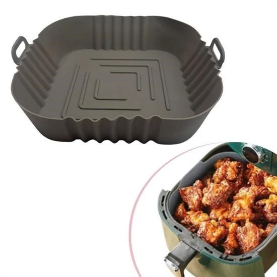 BUFFER® Renkli Isıya Dayanıklı Yıkanılabilir Silikon Fırın  Airfryer Kare Model Pişirme Matı 20 cm - 3