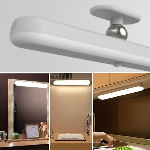 BUFFER® Dokunmatik USB İle Şarj Olabilen 27 cm Led Aydınlatma Makyaj Aynası Işığı - 10