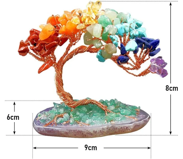 Valkyrie 7 Çakra Reiki Para Ağacı – Doğal Kristal Taş Dekor, Enerji Dengeleme, Feng Shui, Şans ve Pozitif Enerji - 5