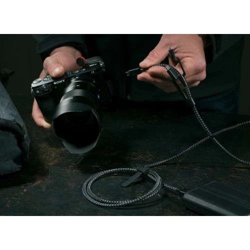 Case 4U 3in1 Lightning + Type-C + Micro USB to USB 2.0 Dayanıklı Naylon Örgü Data ve Şarj Kablosu 1.5m - Resim 3