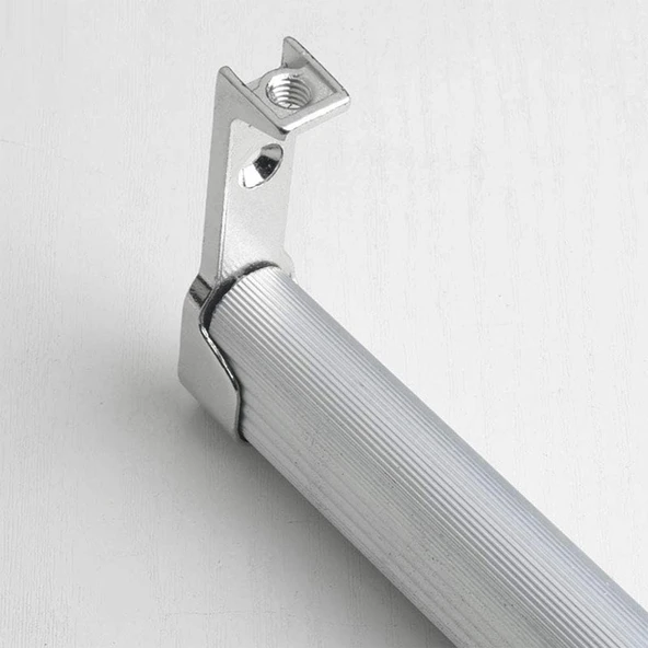 Uzun Askı Flanşı Dolap Boru Sabitleme Kıyafet Elbise Askı Flanş Aparatı Krom 60 mm (2 ADET) - Resim 6