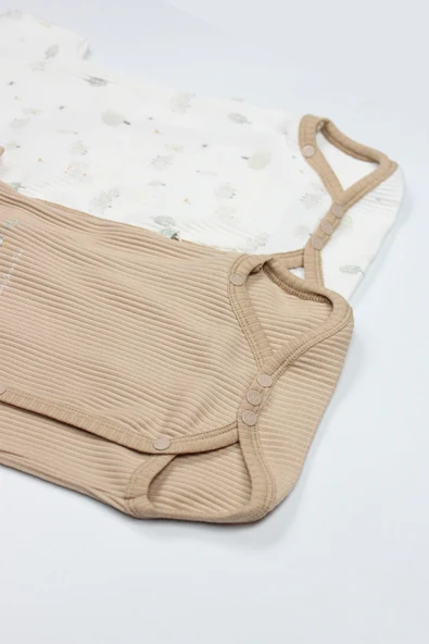 Bistyle Always Dream Yarım Kol 2'li Body 17114 Ekru Bej - Resim 7