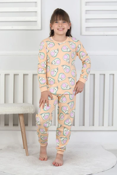 Cute Avocado Desenli Kız Çocuk Pijama Takımı - Resim 2