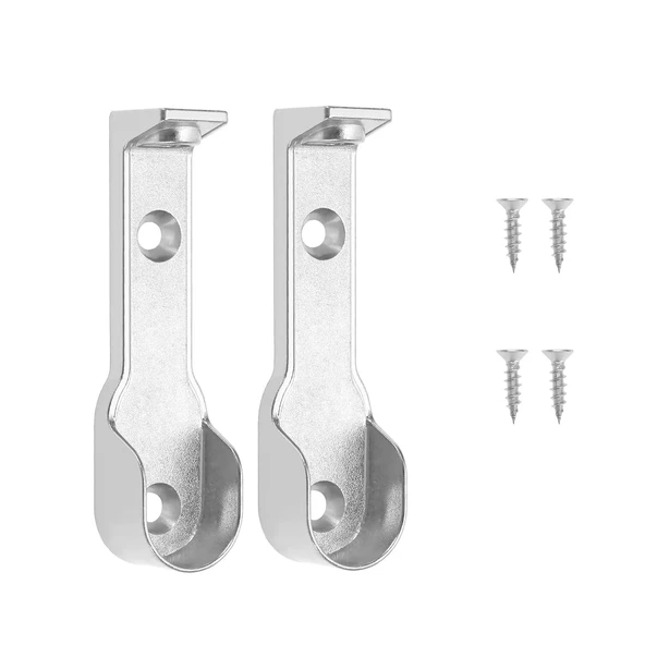 Uzun Askı Flanşı Dolap Boru Sabitleme Kıyafet Elbise Askı Flanş Aparatı Krom 60 mm (2 ADET) ürün görseli