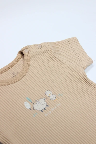 Bistyle Always Dream Yarım Kol 2'li Body 17114 Ekru Bej - Resim 3