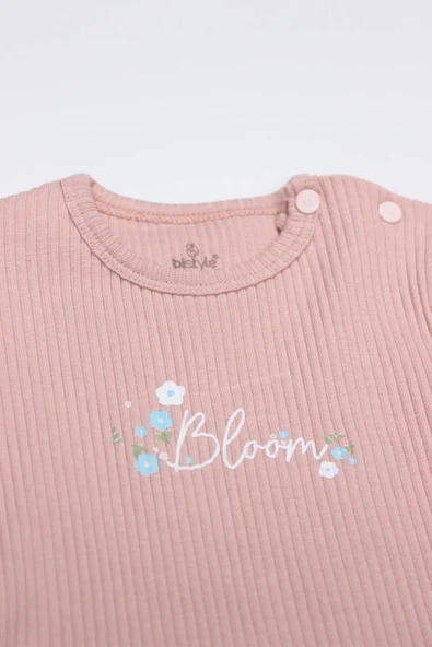 Bistyle Flying Bloom White Yarım Kol 2'li Body 17118 Ekru Gül Kurusu - 2