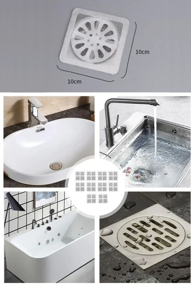 BUFFER® 10'lu Banyo ve Mutfak Lavabo Koku Önleyici ve Haşere Böcek Önleyici Gider Filtresi - Resim 8