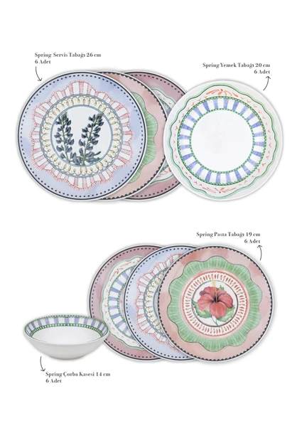 The Mia Spring 6 Kişilik Yemek Takımı 24 Parça Set 2 - Resim 2