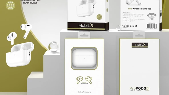 MobiLX Pro2 2. Nesil Kablosuz Bluetooth Kulaklık – HiFi Ses, HD Mikrofon, Kılıf Hediyeli - 5