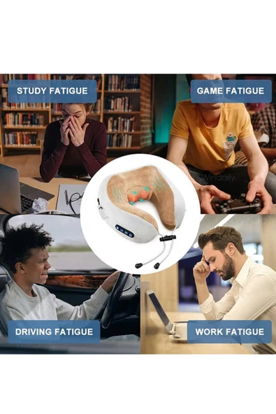 Auhma AMG32 Şarjlı Masajlı Boyun Yastığı | Taşınabilir Isıtmalı USB-C 1800 mAh - 5