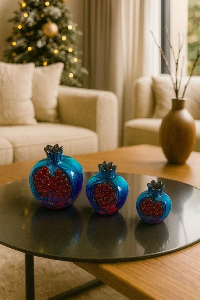 3'lü El Yapımı Nar Biblo Seti (Bolluk - Bereket) ürün görseli