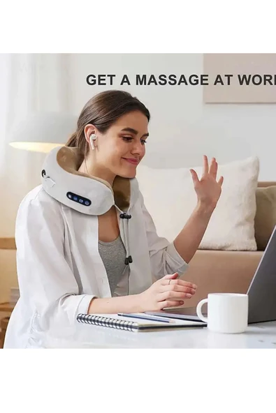 Auhma AMG32 Şarjlı Masajlı Boyun Yastığı | Taşınabilir Isıtmalı USB-C 1800 mAh - 2