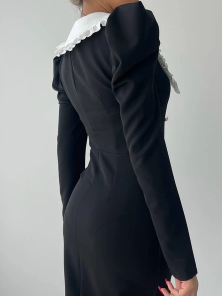 Palmas Geniş Yakalı Elbise - Resim 5