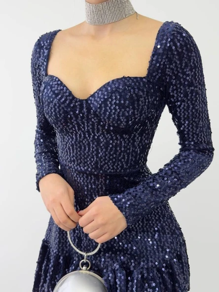 Sezi Pul Payet Elbise - Resim 10