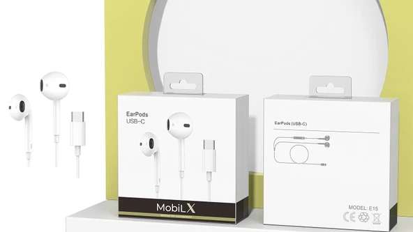 MobiLX iPhone 15/16 Type-C Kablolu Kulaklık – Orijinal Ses, Mikrofonlu, Tak-Çalıştır - 4