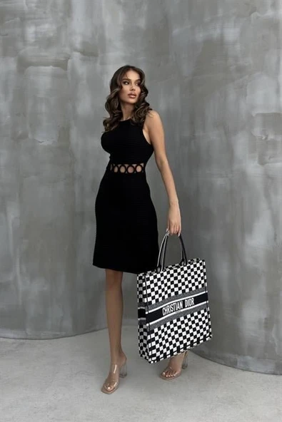 Estelya Cut Out Mini Elbise 2571-01 - Resim 4