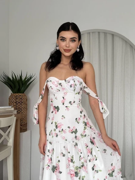 Poses Omuz Bağlamalı Elbise - Resim 3