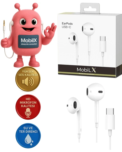 MobiLX iPhone 15/16 Type-C Kablolu Kulaklık – Orijinal Ses, Mikrofonlu, Tak-Çalıştır - 1