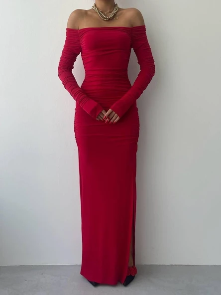 Vasco Madonna Drapeli Elbise - Resim 7