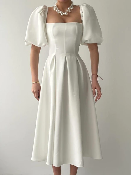 Benjamin Çan Etekli Midi Boy Elbise - Resim 8