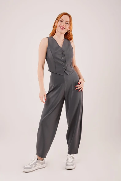 Havuç Kesim Gri Pantolon ürün görseli