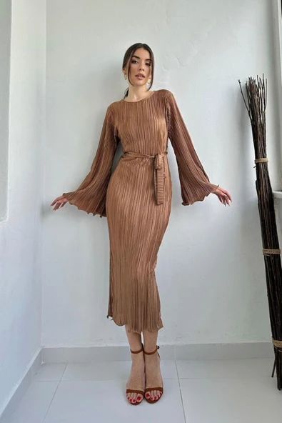 Vizon İspanyol Kol Piliseli Elbise ürün görseli