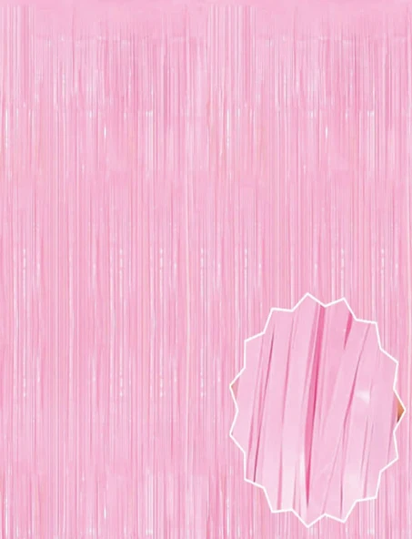 Soft Pembe Püsküllü Kapı Perdesi ürün görseli