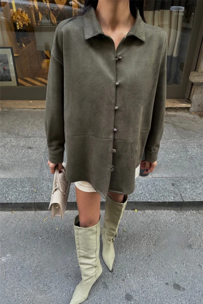 SÜET GÖMLEK - Haki - 7