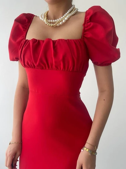 Hessen Sırt Dekolteli Elbise - Resim 4