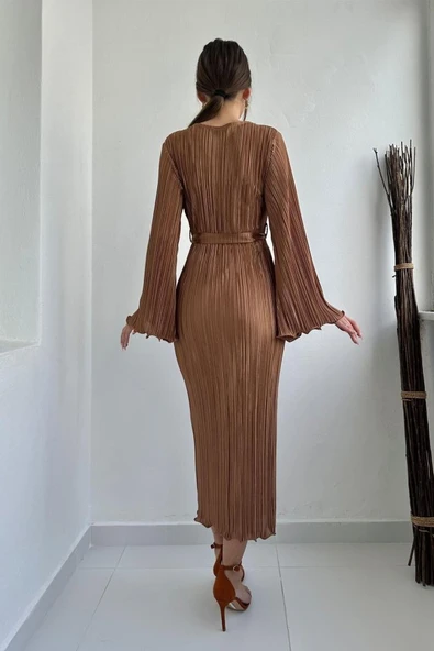 Vizon İspanyol Kol Piliseli Elbise - Resim 4