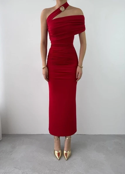 Reta Çapraz Omuz Elbise - 2