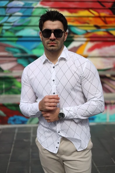 Erkek şamre Kumaş Gömlek - Resim 15