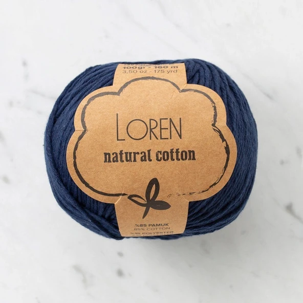 Loren Natural Cotton Lacivert El Örgü İpi - R005 - 33900 ürün görseli