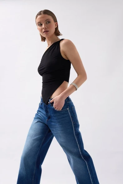 Taş Şerit Detaylı Jean - 9