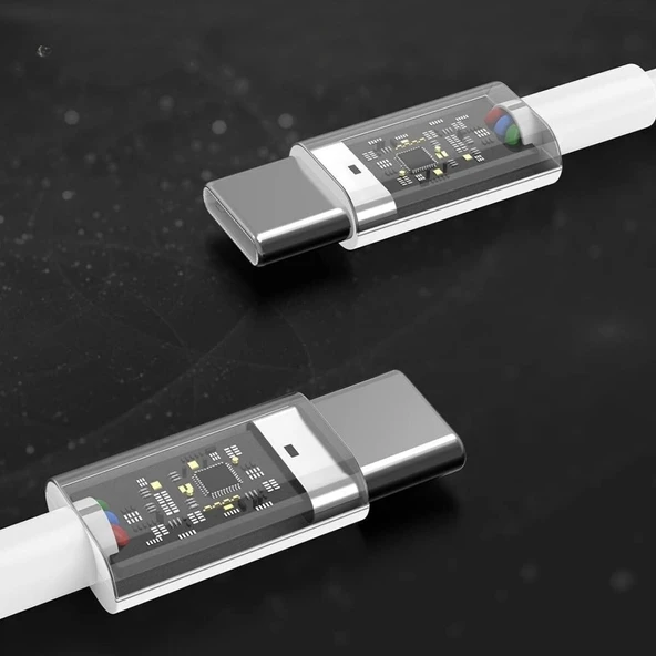 BUFFER® Apple 15/15 Pro Type-C to Type-C Hasır Örgü Hızlı Şarj Kablosu (1m) - 6