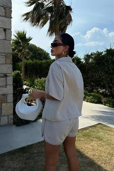 Carnation Keten Şort Takım 9470-12 - Resim 2