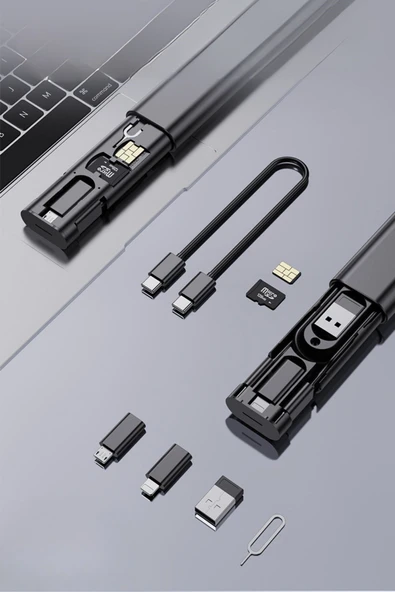 BUFFER® Cep Tipi 60W Bas Aç Type-C,İphone Şarj,Micro USB Hızlı Şarj Data Kablo Seti - Resim 6