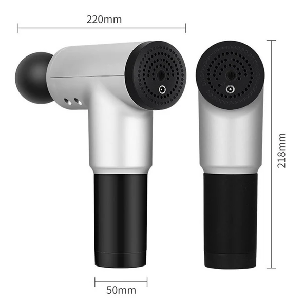 BUFFER®  6 Farklı Seviyeli Titreşimli 4 Farklı Başlıklı Büyük Boy Masaj Tabancası - Resim 3