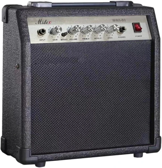 Midex MGA-30BK Elektro Gitar Amfisi 30 WATT Gain Özelliği Kulaklık Çıkışı
