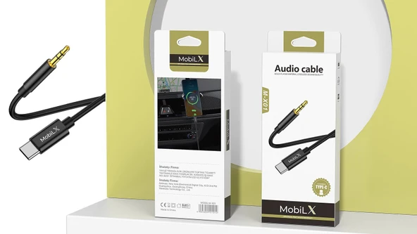MobiLX Type-C to 3.5mm AUX Ses Kablosu – 1m, Stereo Destekli, Dayanıklı Örgülü Kablo - 5