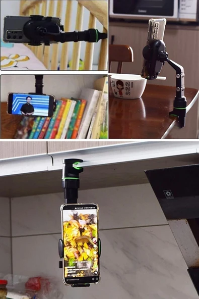 BUFFER® Dikiz Aynasına Takılabilen Eklemli Telefon Tutucu Aparat - Resim 7