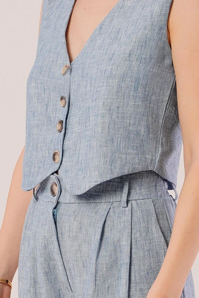 Kırçıllı Desen Mavi Takım - Resim 3