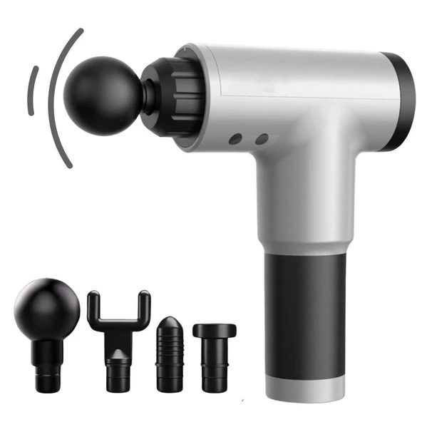 BUFFER®  6 Farklı Seviyeli Titreşimli 4 Farklı Başlıklı Büyük Boy Masaj Tabancası ürün görseli