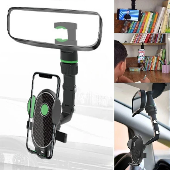 BUFFER® Dikiz Aynasına Takılabilen Eklemli Telefon Tutucu Aparat - Resim 12
