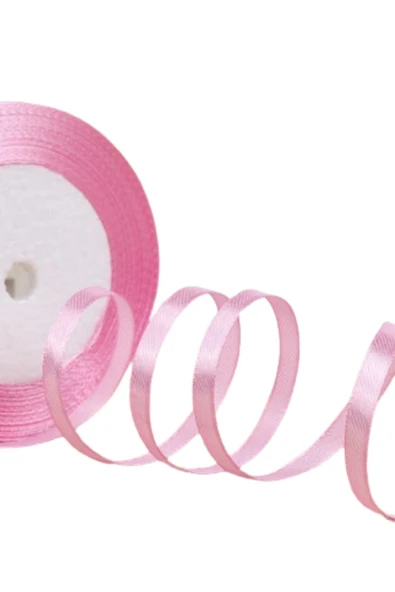 Saten Kurdele 3 cm 10 Metre Toz Pembe - Resim 3