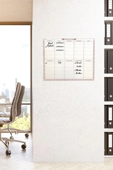 BUFFER® Şeffaf Kendiliğinden Yapışkanlı Kalemli Haftalık Planlayıcı 40cm-50cm - Resim 5