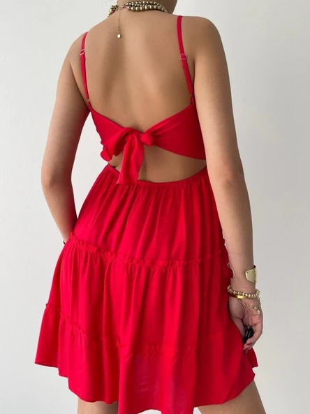 Nivel Göğsü Büzgülü Elbise - Resim 4