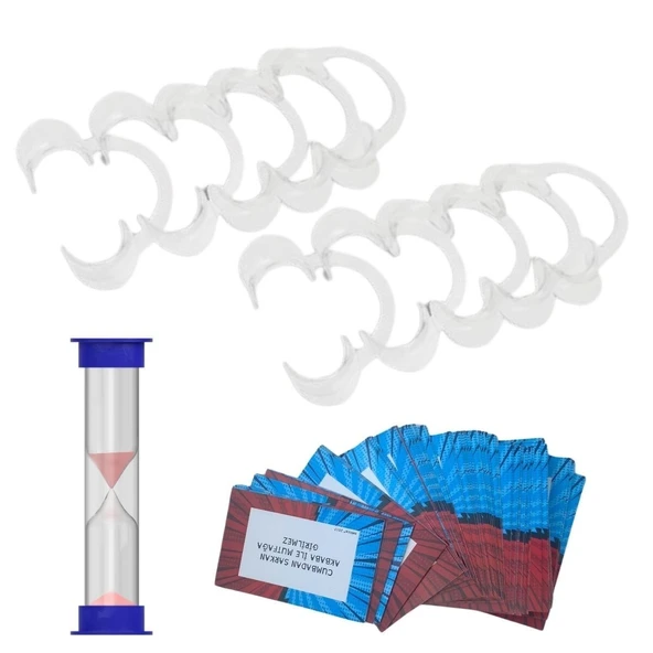 BUFFER® Konuş Bakalım Oyunu Söyle Bakalım Oyunu Bol Kahkahalı Aile Kutu Oyunu Kum Saatli - Resim 5