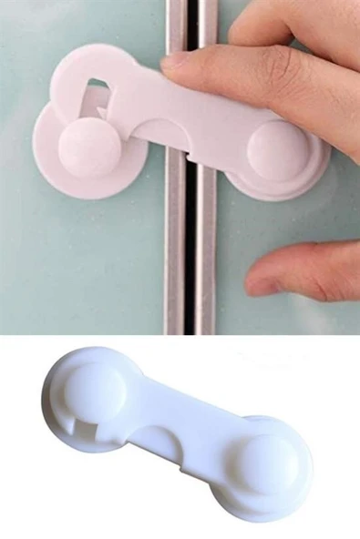 BUFFER® Bebek Çocuk Güvenliği Çekmece ve Dolap İçin Kendiliğinde Yapışkanlı Vidasız Kapak Kilidi - 6
